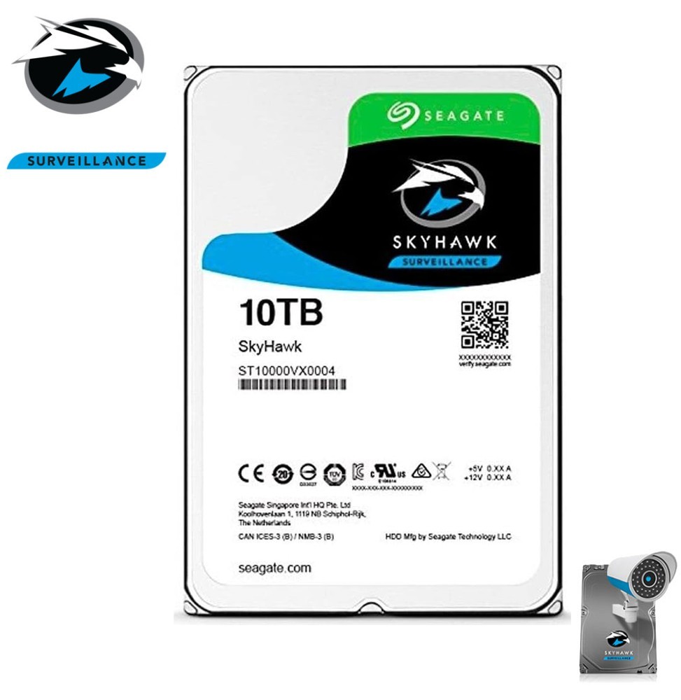 Disque Dur Vidéosurveillance 10 To Seagate SkyHawk ST10000VE0