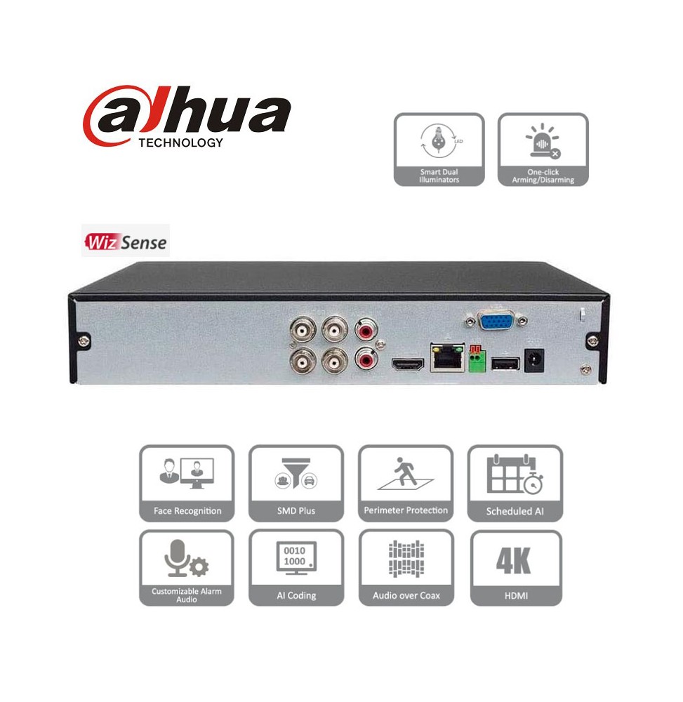 Dahua XVR5104H-4KL-I3 Enregistreur 4K - DVR 4 ports coaxial
