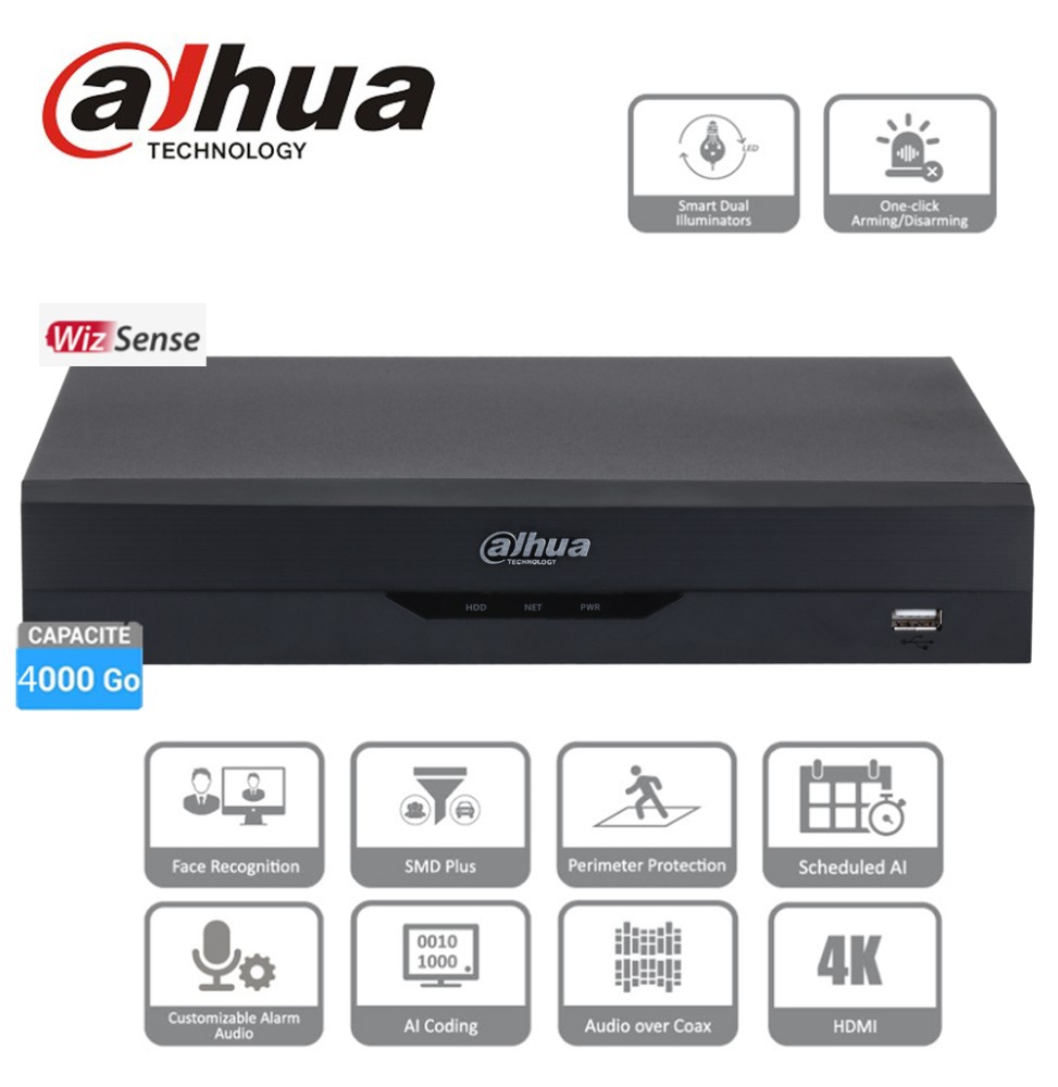 Dahua XVR5108HS-4KL-I3 Enregistreur 4K - DVR 8 ports coaxial