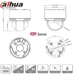 Dahua SD4A425DB-HNY caméra extérieure motorisé Auto-tracking IP PoE vision infrarouge 100m