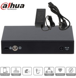 CS4006-4GT-60 - Switch PoE 4 ports + 2 uplink Gigabit – 60W – Compatible Dahua – Idéal vidéosurveillance