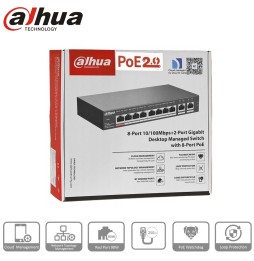 Dahua - CS4010-8ET-110 - Switch PoE 8 ports + 2 uplink Gigabit