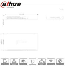 Vue dessin technique du switch PoE Dahua CS4226-24ET-240 et ses dimensions
