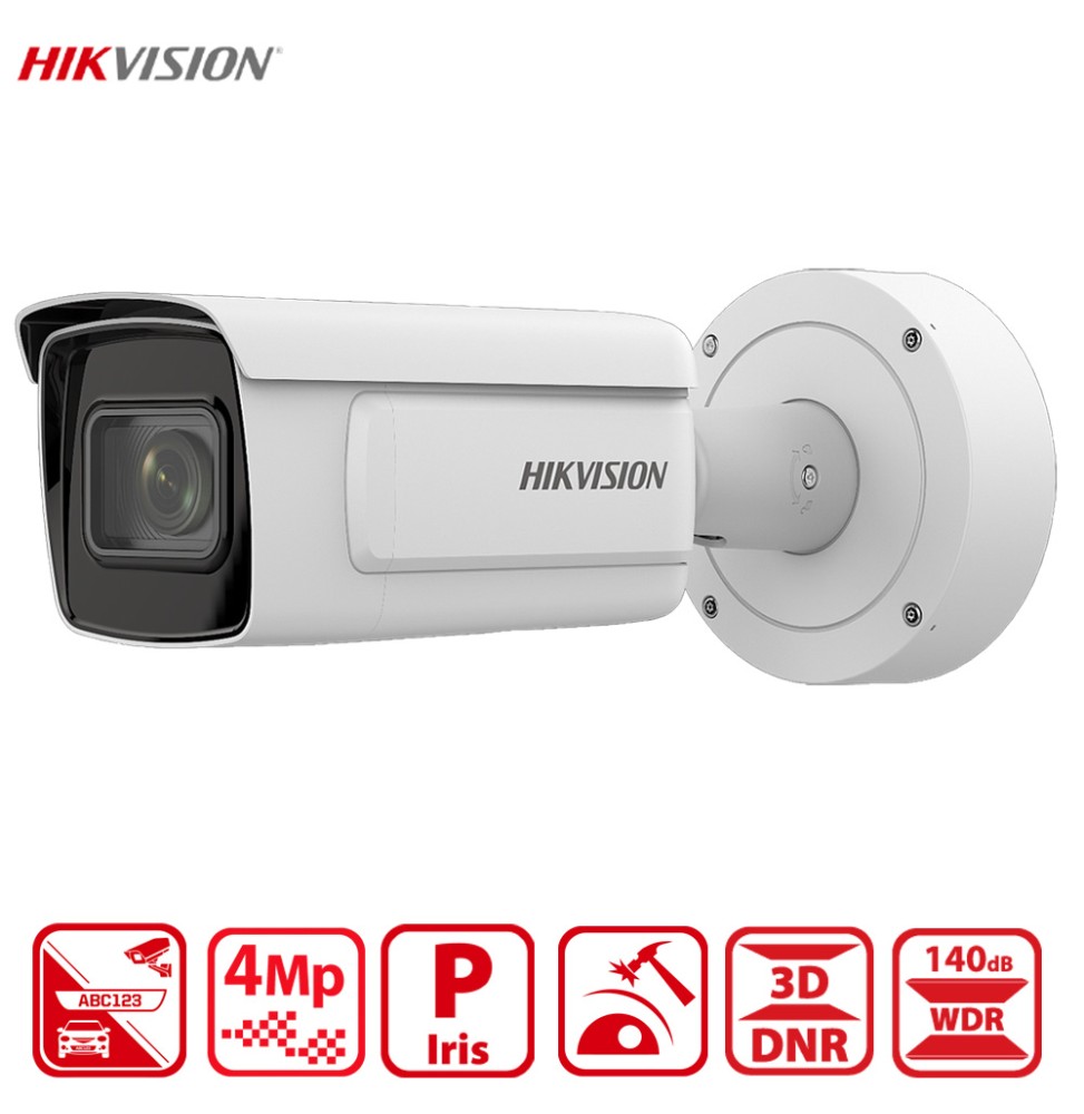 Caméra LAPI Hikvision 4MP reconnaissance de plaque voiture varifocale 8-32mm WDR 140dB