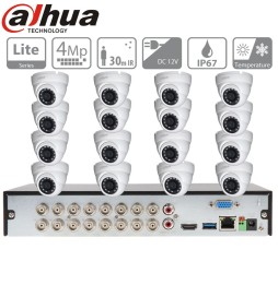 Kit vidéosurveillance 16 caméras DAHUA dômes coaxial 4Mp