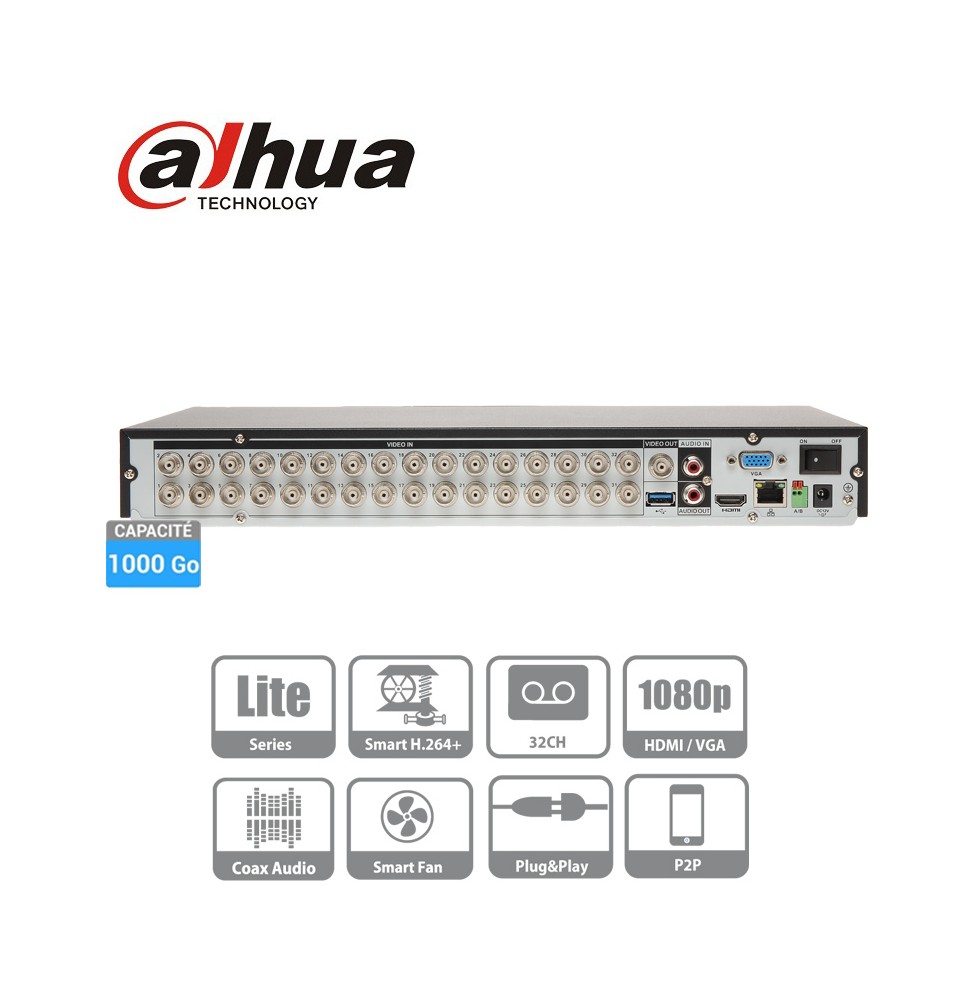 XVR5232AN-S2 Enregistreur 32 voies coaxiales dahua vidéosurveillance