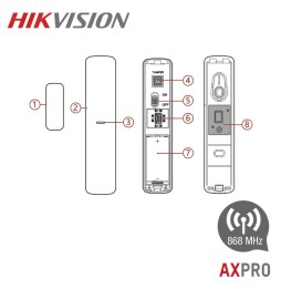 Détecteur de choc et d'ouverture porte fenêtre AXPRO HIKVISION DS-PDMCK-EG2-WE