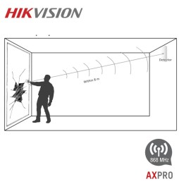 HIKVISION Détecteur de bris de vitre sans fil DS-PDBG8-EG2-WB pour alarme AXPRO