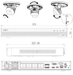 DAHUA Kit IP Poe 16 caméras dômes à bulle 2Mpx