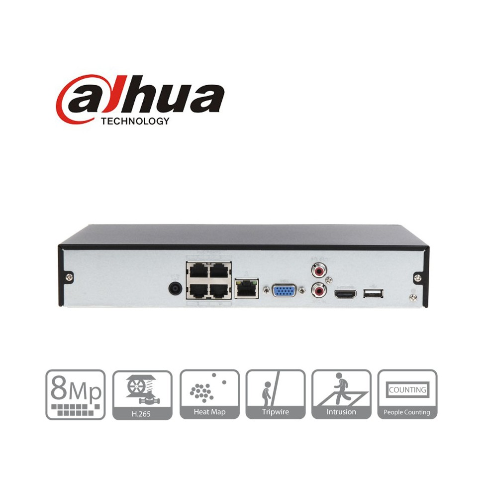 NVR4104HS-P-4KS3 DAHUA enregistreur IP POE 4 sorties RJ45