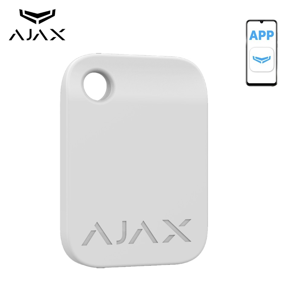 Badge RFID blanc porte-clés pour alarme AJAX