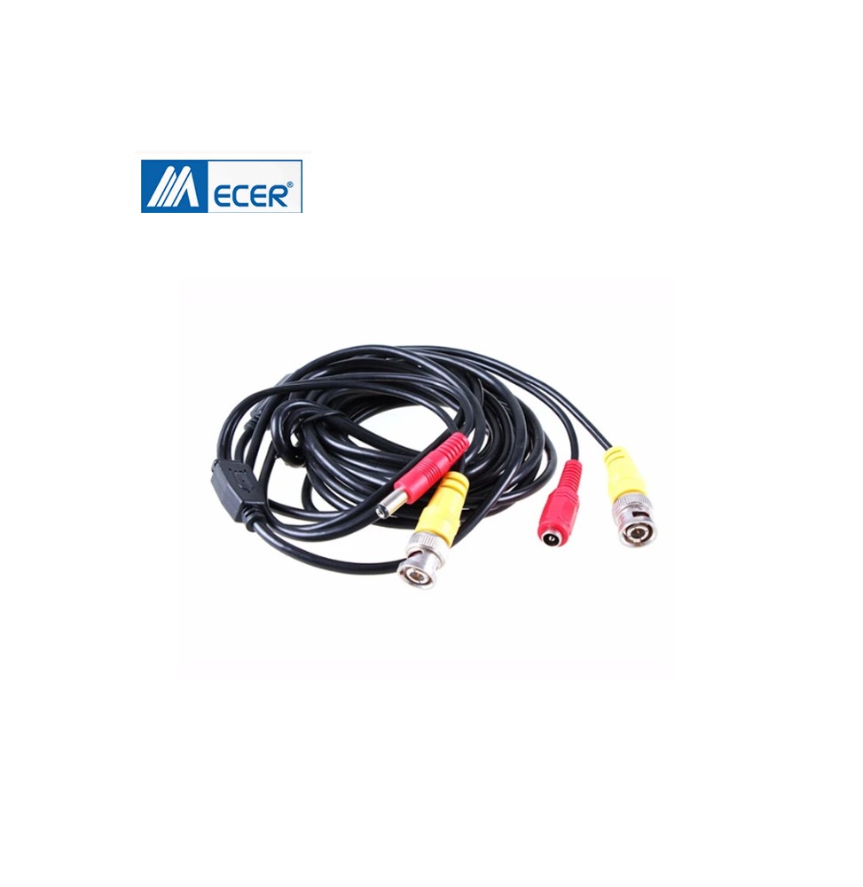 Câble coaxial 3m avec alimentation pour caméra analogique