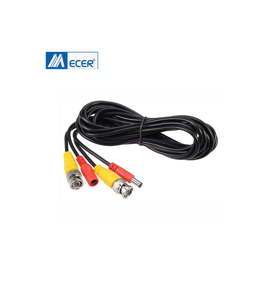 Câble coaxial 5m pour caméra analogique avec alimentation